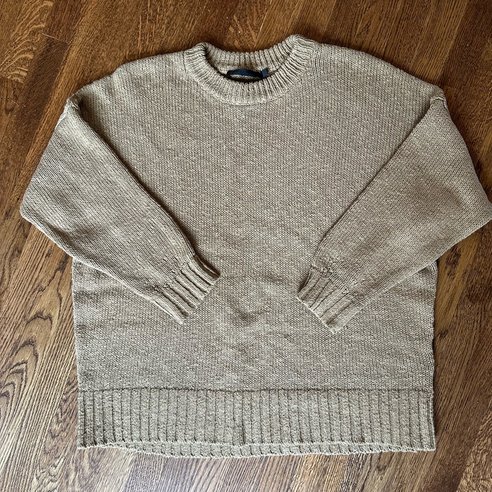 Jenni Kayne Sz S Oversized Sweater Cotton Linen Camel